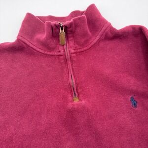 Polo Ralph Lauren Quarter Zip Pullover Sweater Mens XL Burgundy Pony Logo (Desc)